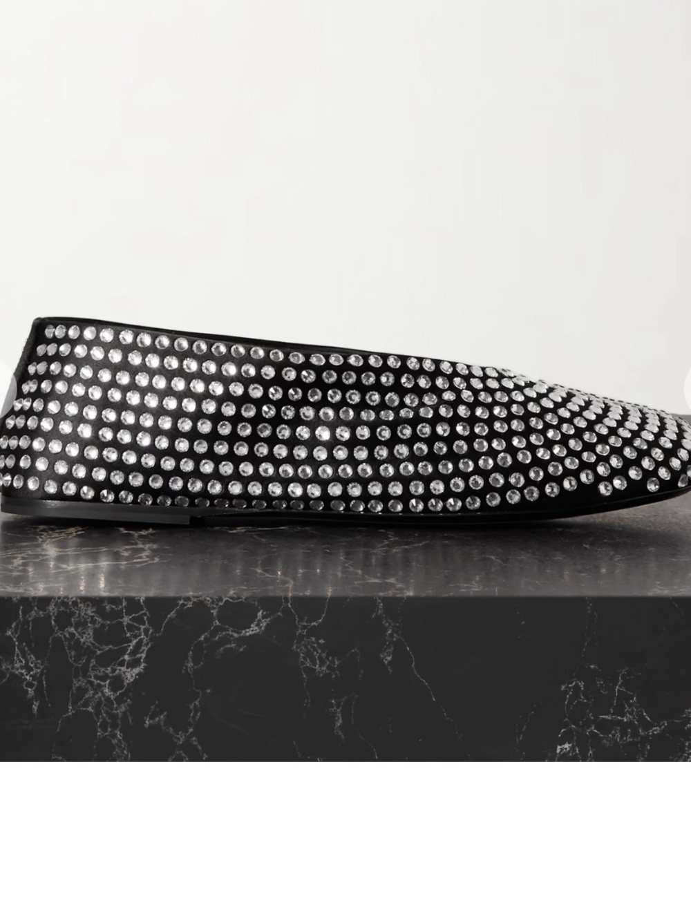 KHAITE Marcy crystal-embellished satin ballet flats